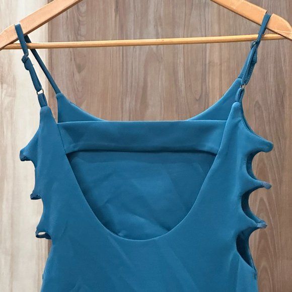 KOOVS Blue Cutout Satin Dress Size S | Look elegant and divine for a date night! - Picture 5 of 6